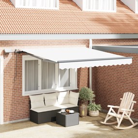 vidaXL Cortina Retractabilă Manual Alb 300 x 250 cm țesătură
