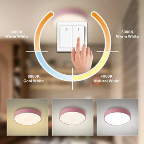 Brilagi - Plafonieră LED POOL, 48W, 230V, 3000/4000/6000K, 40 cm, roz