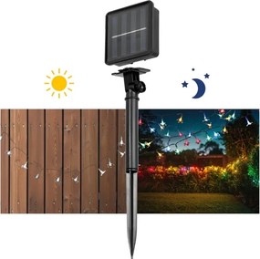 Instalație LED RGB solară 50xLED/0,12W/1,2V 1xAA IP44 600 mAh