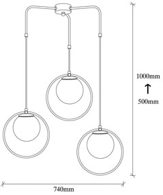 Lustră metalică Opviq lights Nazarios, negru