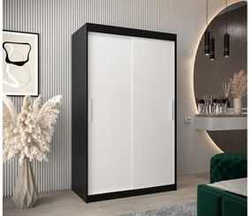 Dulap de haine 120 cm Toki (negru mat + alb mat). 1064807
