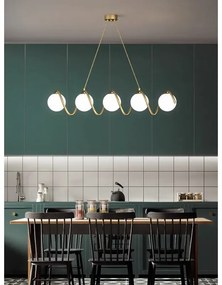 Lustra LED cu 5 Globuri Elit'S Alb Mat G9