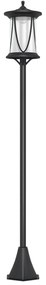 Outsunny Lampadar solar de grădină cu LED, comutator on/off, dimensiuni 17 x 17 x 127 cm, negru | Aosom Romania
