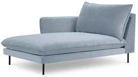 Șezlong albastru deschis cu tapițerie din catifea (cu colțar pe partea stângă ) Vienna – Cosmopolitan Design