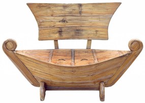 Bancheta in forma de barca din lemn de tec Romanteaka 145 cm