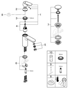 GROHE 23926000 - Baterie pentru lavoar DN 15, mărime M, crom lucios