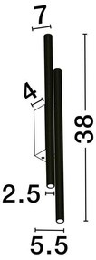 Aplica LED ambientala stil minimalist PARON 2 auriu/negru H-38cm