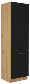 Zondo Dulap pentru frigider încorporat Meriel 60 LO-210 2F (negru + stejar artisan). 1033994