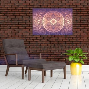 Tablou - Mandala pe gradient violet (90x60 cm)