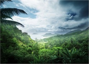 Tablou pe sticlă -Jungla din Seychelles (70x50 cm)