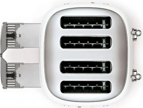 Prăjitor de pâine SMEG 50's Style TSF03WHEU, 2000 W, 4 felii, 6 niveluri, Tava pentru firimituri, Cablu integrat, Oțel inoxidabil, Alb