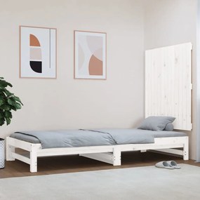 824904 vidaXL Tăblie de pat pentru perete, alb, 82,5x3x90 cm, lemn masiv pin