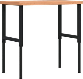 vidaXL Banc de lucru 100x60x(73-99,5) cm lemn masiv fag dreptunghiular