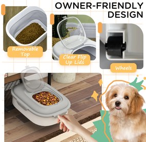 PawHut Recipient pentru Crochete de Câini Capacitate 5-25L cu Închidere Ermetică Gri | Aosom Romania