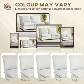 HOMCOM Canapea 2 locuri, 146 cm canapea modulară din piele ecologică cu șezut lat și adânc, perne groase, montaj ușor, Gri | Aosom Romania