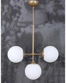 Lustră alb-auriu cu abajur din sticlă ø 15 cm Seagull – Squid Lighting