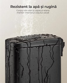 Coș de gunoi pentru baie NORD, 5 l, negru SongmicsHome