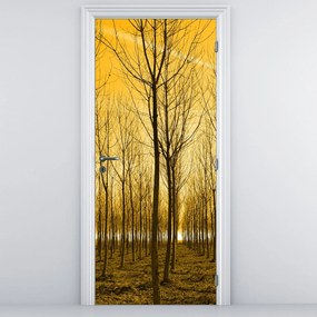 Fototapet pentru ușă - Pădurea la apus de soare (95x205cm)