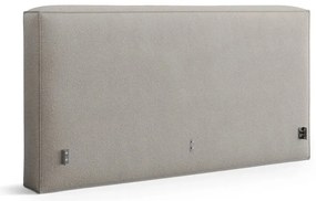 Pat matrimonial gri deschis tapițat cu spațiu de depozitare cu somieră 180x200 cm Simon Olivia – Micadoni