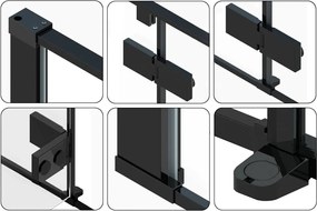 Cabina de dus Fargo cu cadita neagra 100x80 negru mat