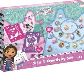 SET 2 IN 1 GABBY'S DOLLHOUSE - BRATARI CU PANDANTIVE & CARIOCI DE SUFLAT - TOTUM (TT420397)