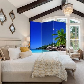 Paravan - Plaja pe insula Praslin (126x170 cm)