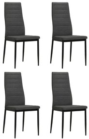 vidaXL Scaune de bucătărie pivotante, 4 buc., gri închis, textil