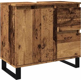 vidaXL Dulap chiuvetă baie, lemn vechi, 65x33x60 cm, lemn prelucrat