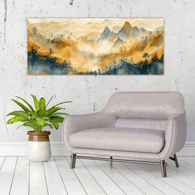 Tablou - Munți, acuarelă (120x50 cm)