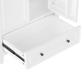 Dulap de baie cu chiuvetă, independent, spațiu mare de depozitare, 76x46x87 cm, Alb