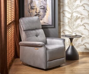 Fotoliu recliner Semir velvet gri H108 cm