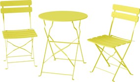 Outsunny Set Bistro, Masă și Scaune Pliabile pentru 2, Grădină, Galben. | Aosom Romania