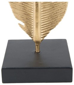 Sfeșnic decorativ Mauro Ferretti Feather, înălțime 34 cm, auriu