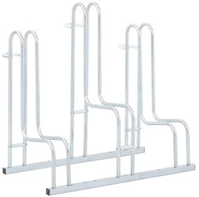 vidaXL Suport de sine stătător pentru 3 biciclete, oțel galvanizat
