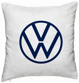 Perna Decorativa, Model Volkswagen, 40x40 cm, Alb Murdar, Husa Detasabila, Burduf