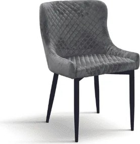 Scaun Grigio, structura metalica si catifea