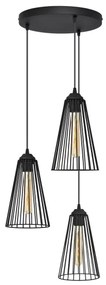 Lustră pe cablu TORRI 3xE27/15W/230V negru
