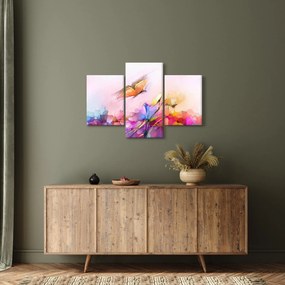 Tablou - Fluture asupra florilor, abstracție (90x60 cm)