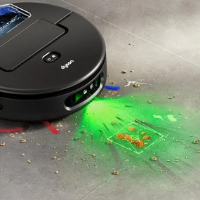 Aspirator robot Dyson Spot+Scrub Ai 586183-01, 18 000 Pa, 3 l, Curatare uscata/umeda, Recunoastere a petelor, Statie de incarcare automata, Negru/Albastru