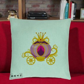 Perna Decorativa Trasura Regala Aurie, 40x40 cm, Verde Menta, Husa Detasabila, Perna Inclusa, BEKZ®