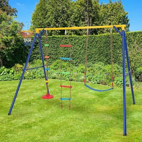 Set leagăne 4 în 1 cu panou de baschet