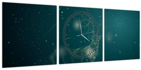 Tablou - Cerb magic noaptea (cu ceas) (90x30 cm)