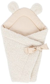 Păturică de înfășat crem din sherpa 35x65 cm – Meowbaby