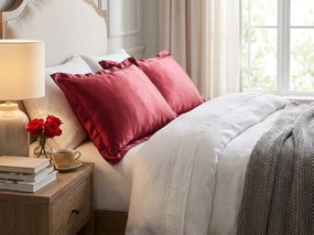 Set 2 bucati fete de perna satin BEAUTY SILK 60x70 cm, rosie