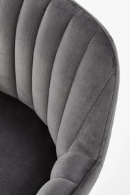 Scaun bar catifea H-93 gri inchis - H 98 cm