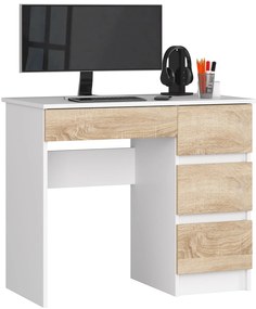 Masă PC Benicio II (Alb + stejar sonoma) (D). 1069632