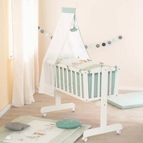 Lenjerie de pat pentru copii verde-deschis din bumbac pentru pătuț 80x80 cm Woodland Buddies – Roba