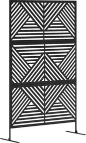 Outsunny Separator Divizor de Exterior și Spalier pentru Plante 122x45x198cm Negru | Aosom Romania