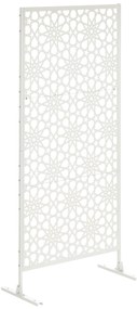 Outsunny Panou paravan de protecție decorativ exterior alb cu model din metal, 92 x 45 x 198 cm | Aosom Romania
