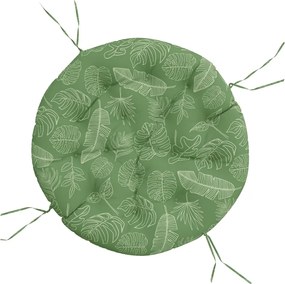vidaXL Pernă rotundă, model frunze, Ø 100 x 11 cm, țesătură Oxford